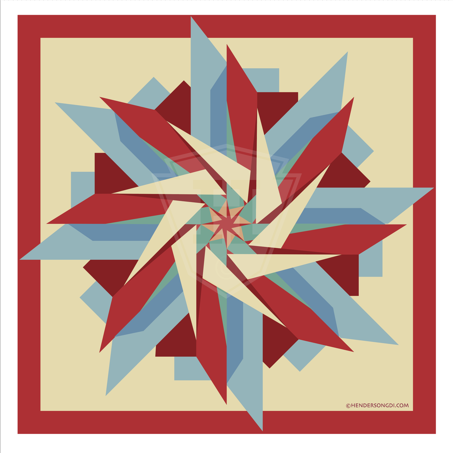Barn Star 2 - 12x12" Print