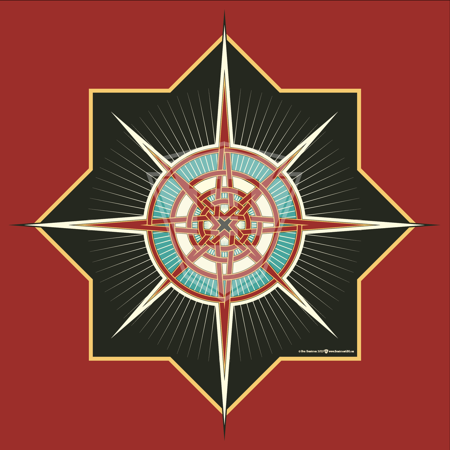 Compass Rose - 12x12" Print
