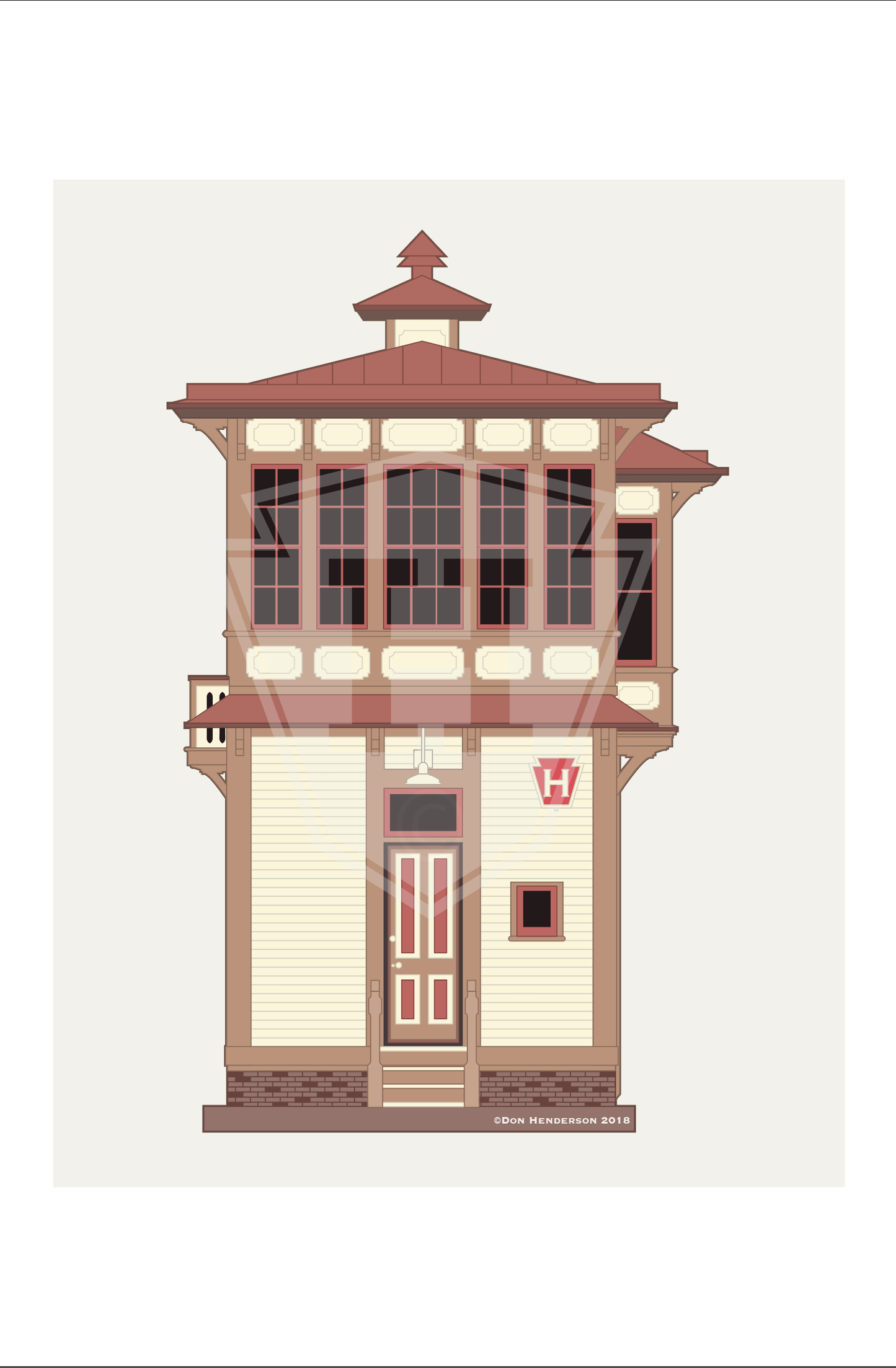 PRR H Tower - 14x11" Print