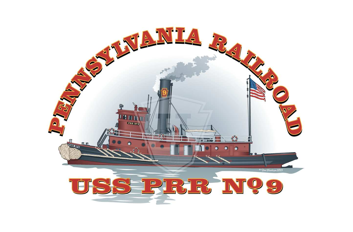 USS PRR No. 9 Tugboat - 14x11" Print