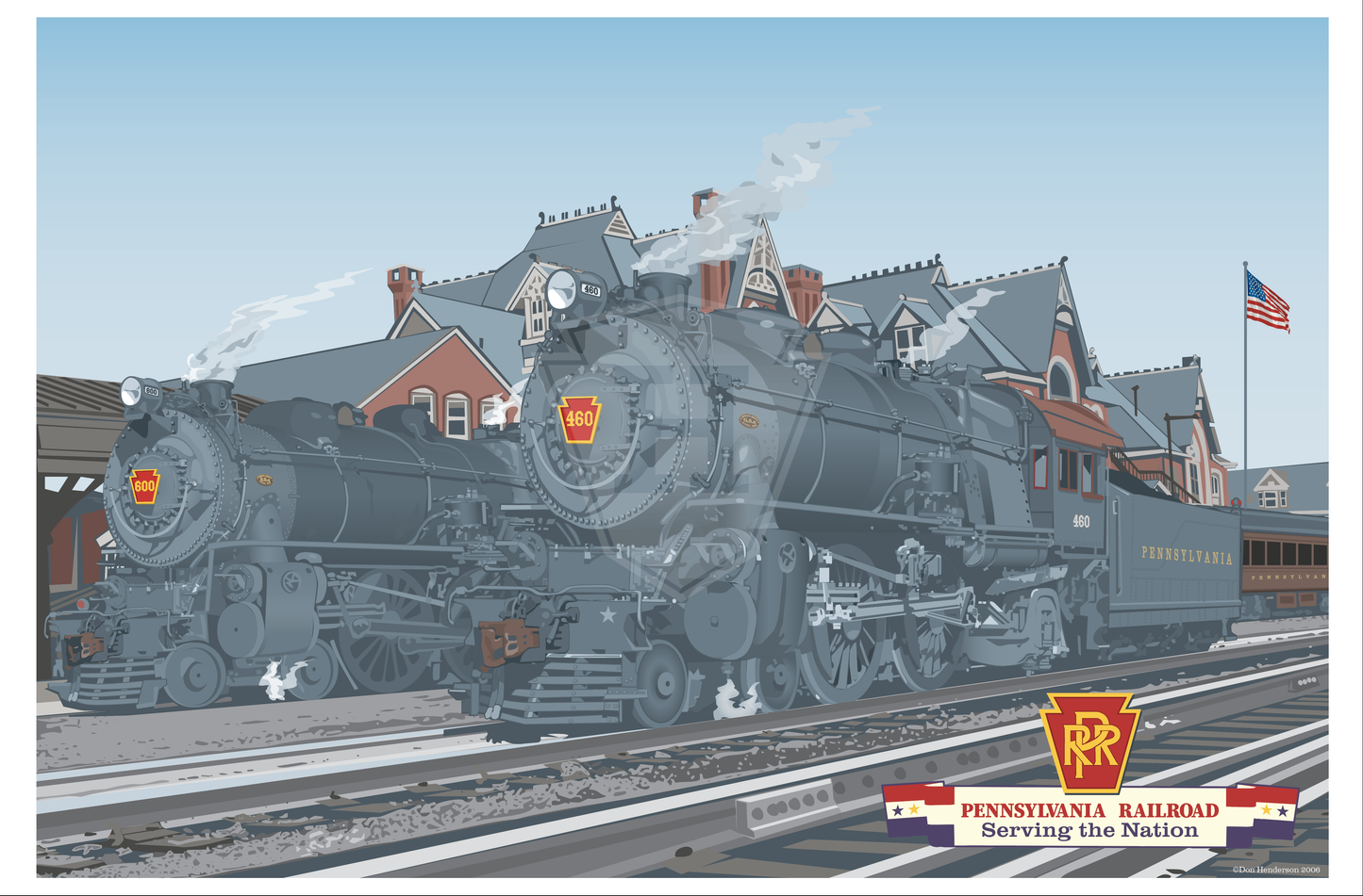 PRR Atlantics at Wilkes-Barre - 18x12" Print