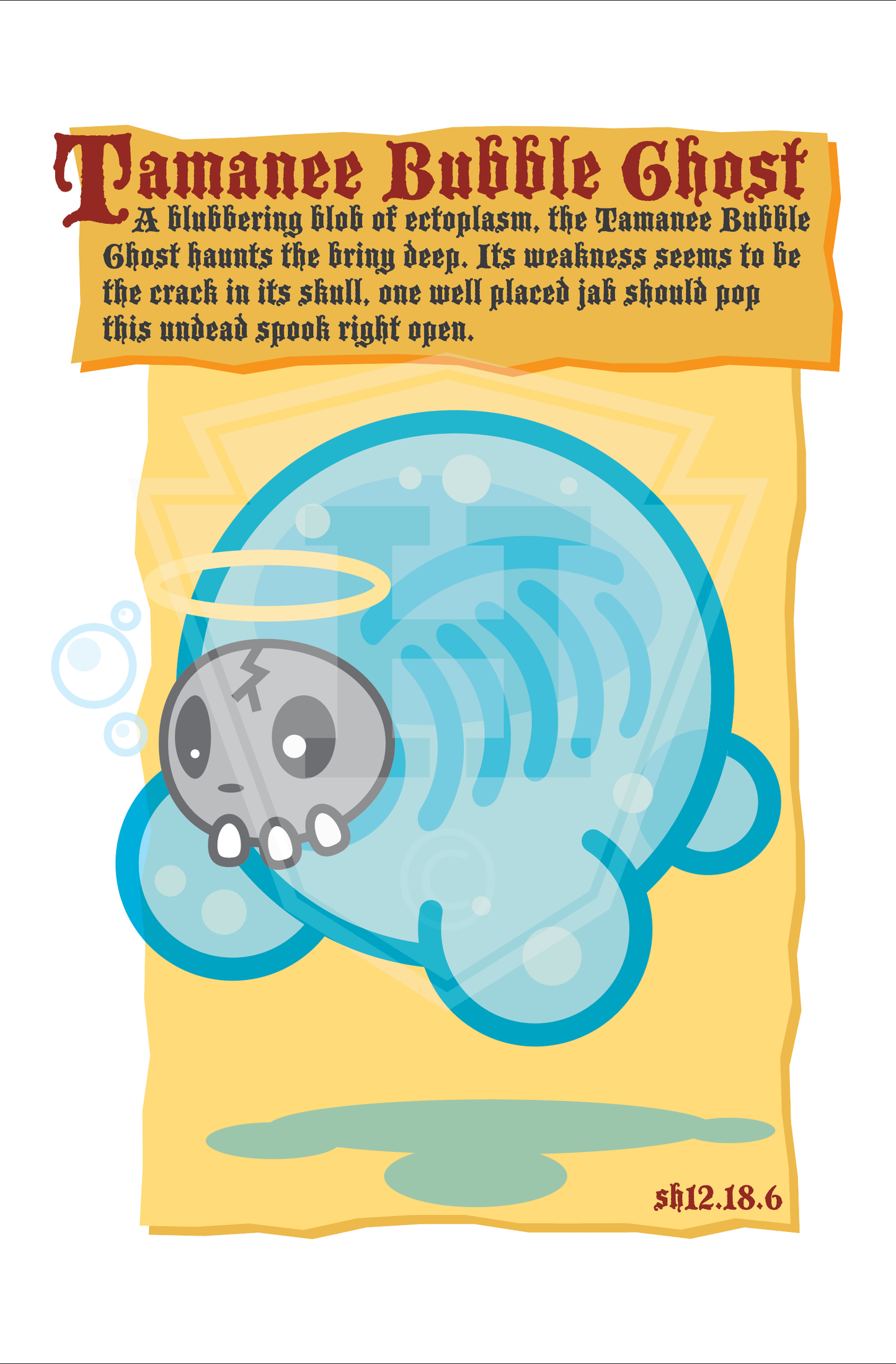 Tamanee Bubble Ghost - 12x18" Print