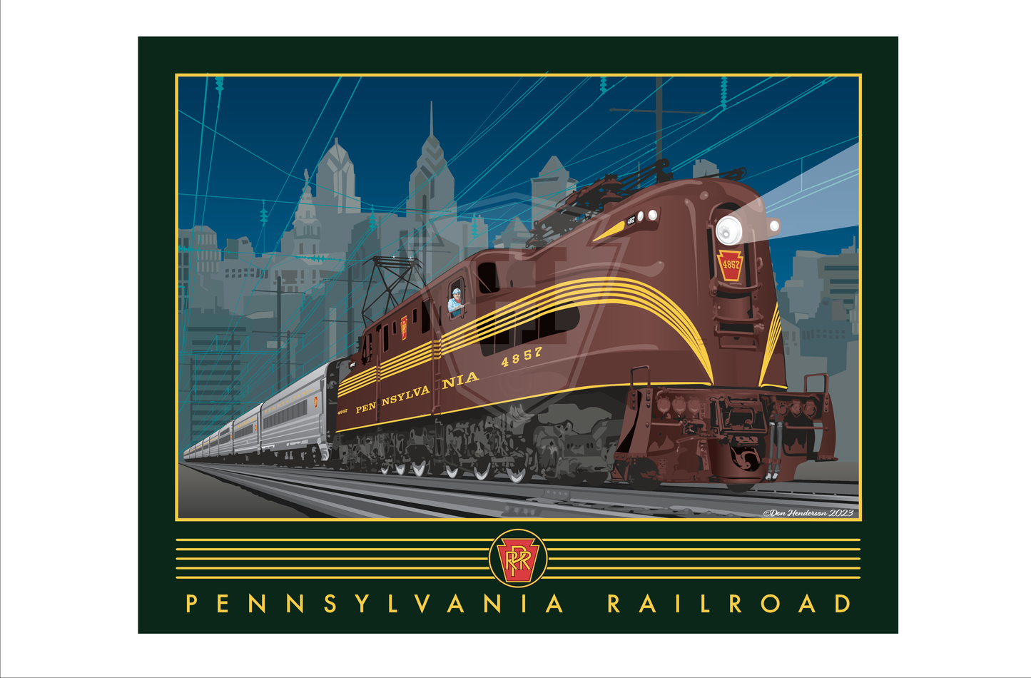 GG1 Night Train - 14x11" Print