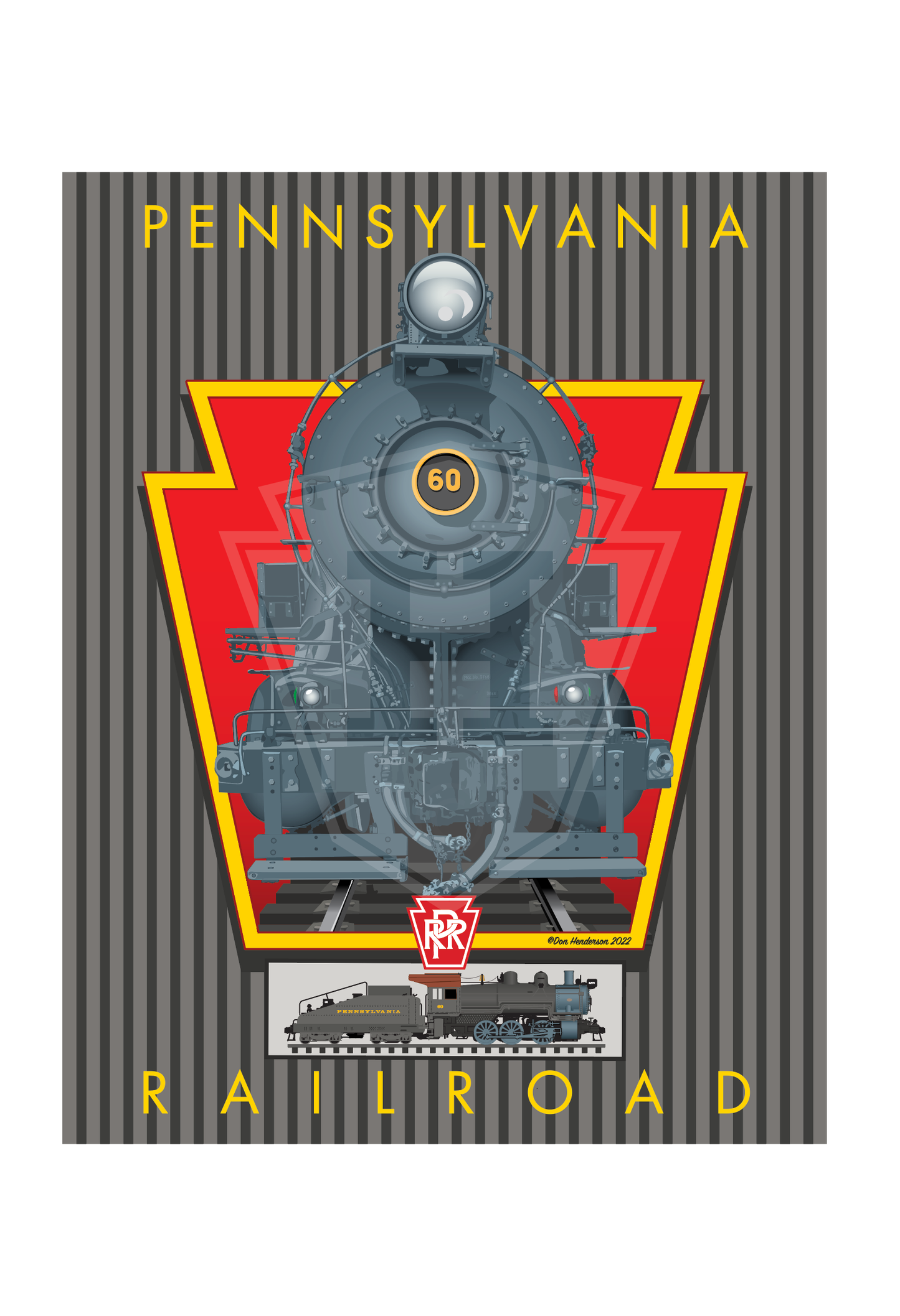 PRR B-6sa No. 60 Switcher Locomotive - 11x14" Print