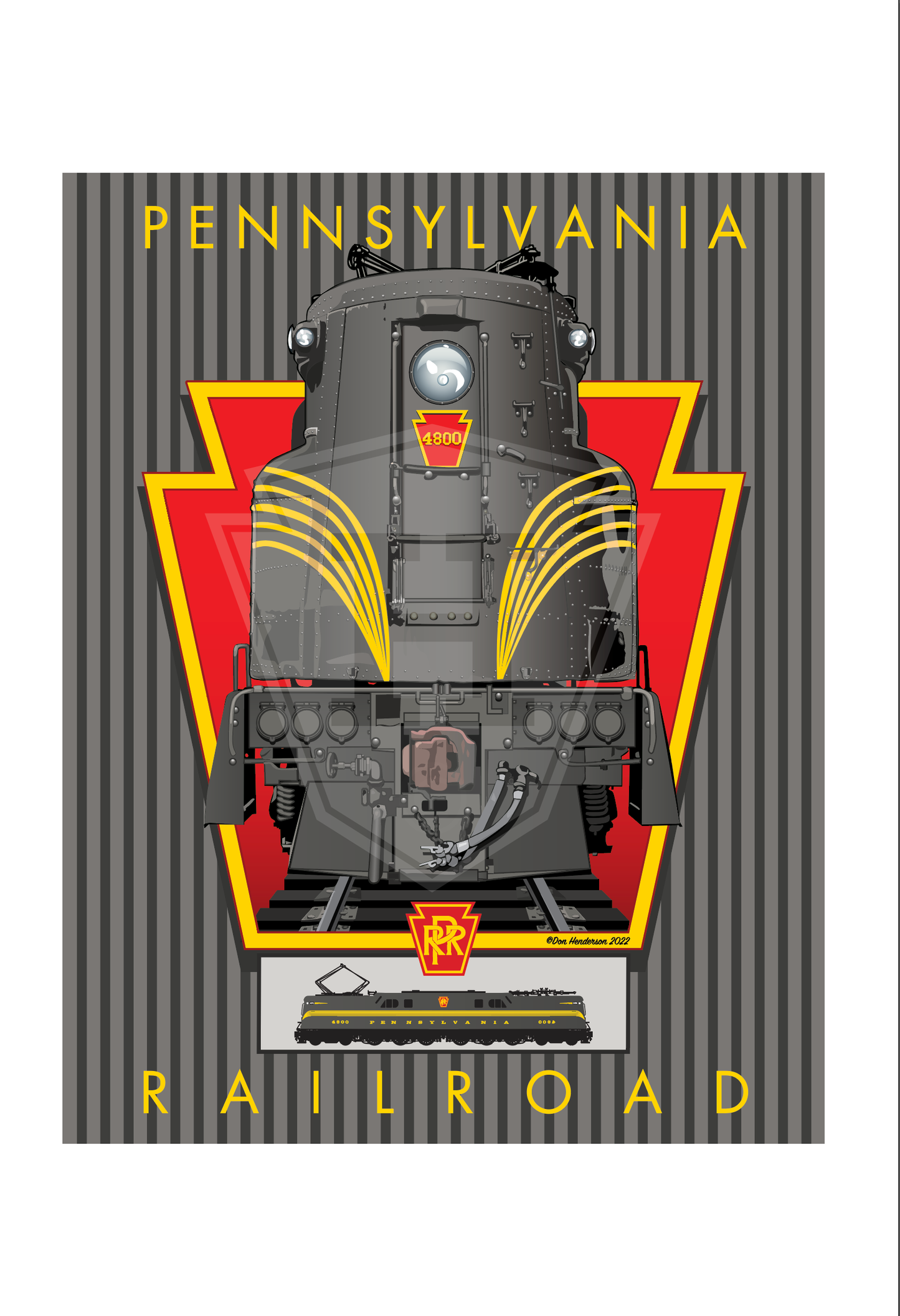 PRR GG1 Electric Locomotive - 11x14" Print
