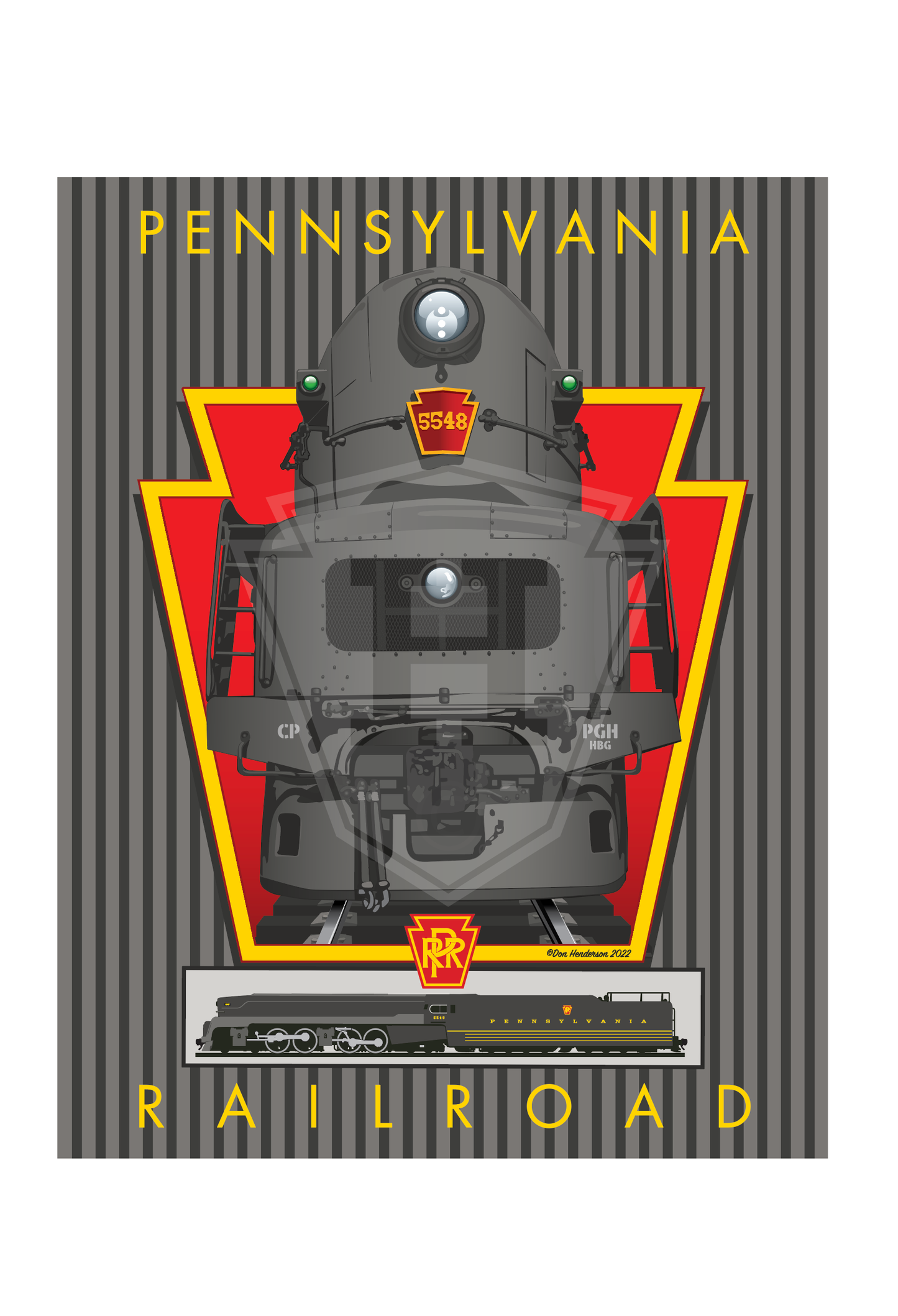 PRR T-1 Duplex Locomotive - 11x14" Print