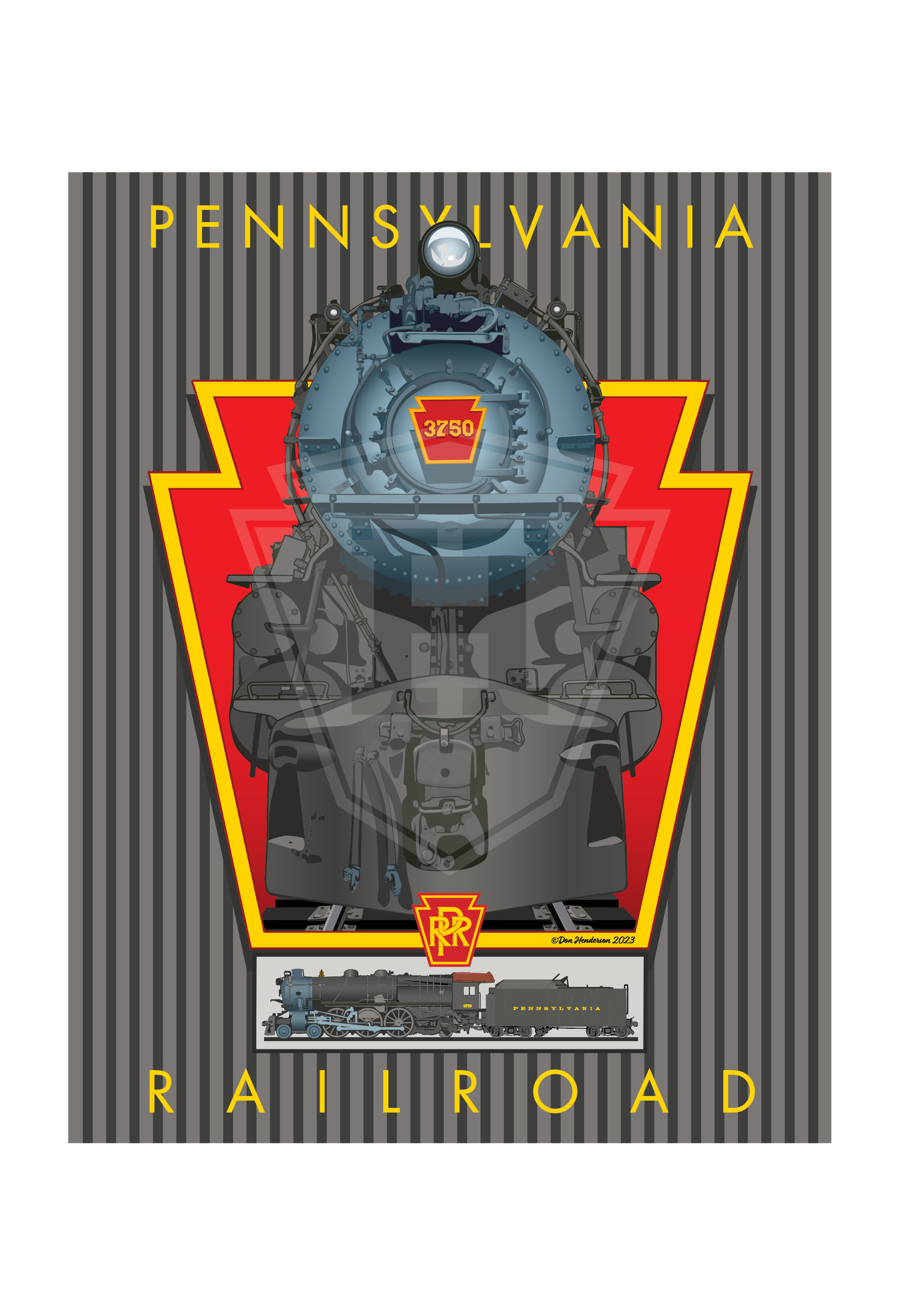 PRR K-4 Pacific Locomotive - 11x14" Print