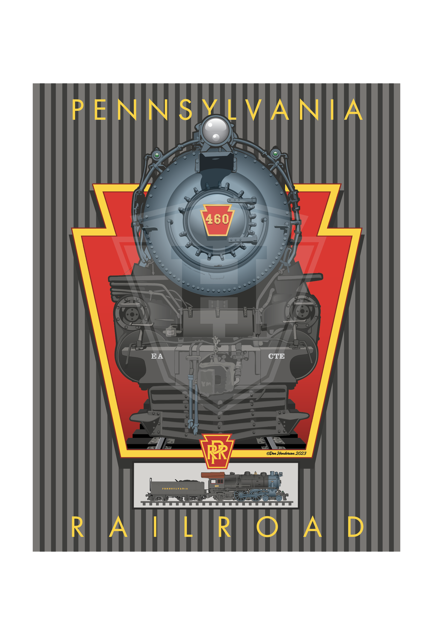 PRR E-6 Atlantic Locomotive - 11x14" Print