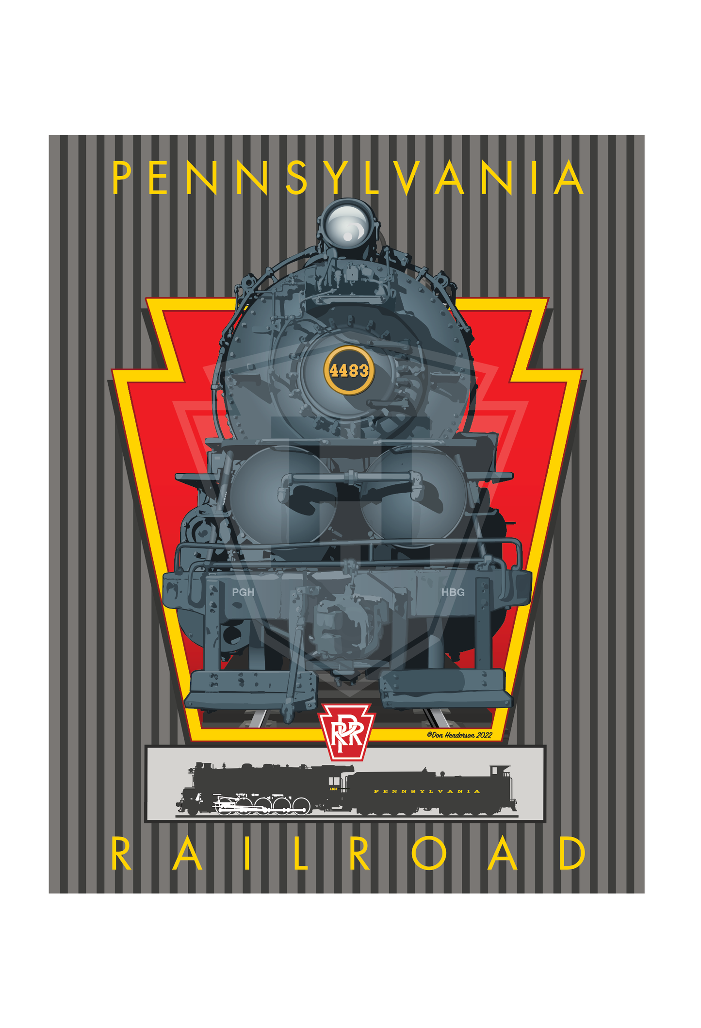 PRR I-1 Decapod Locomotive - 11x14" Print