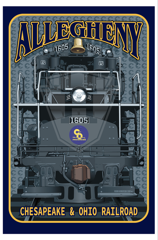C&O Allegheny Locomotive - 12x18" Print