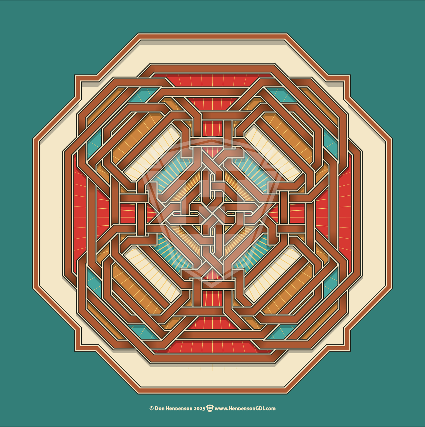 Eight by Eight Octagons - 12x12" Print