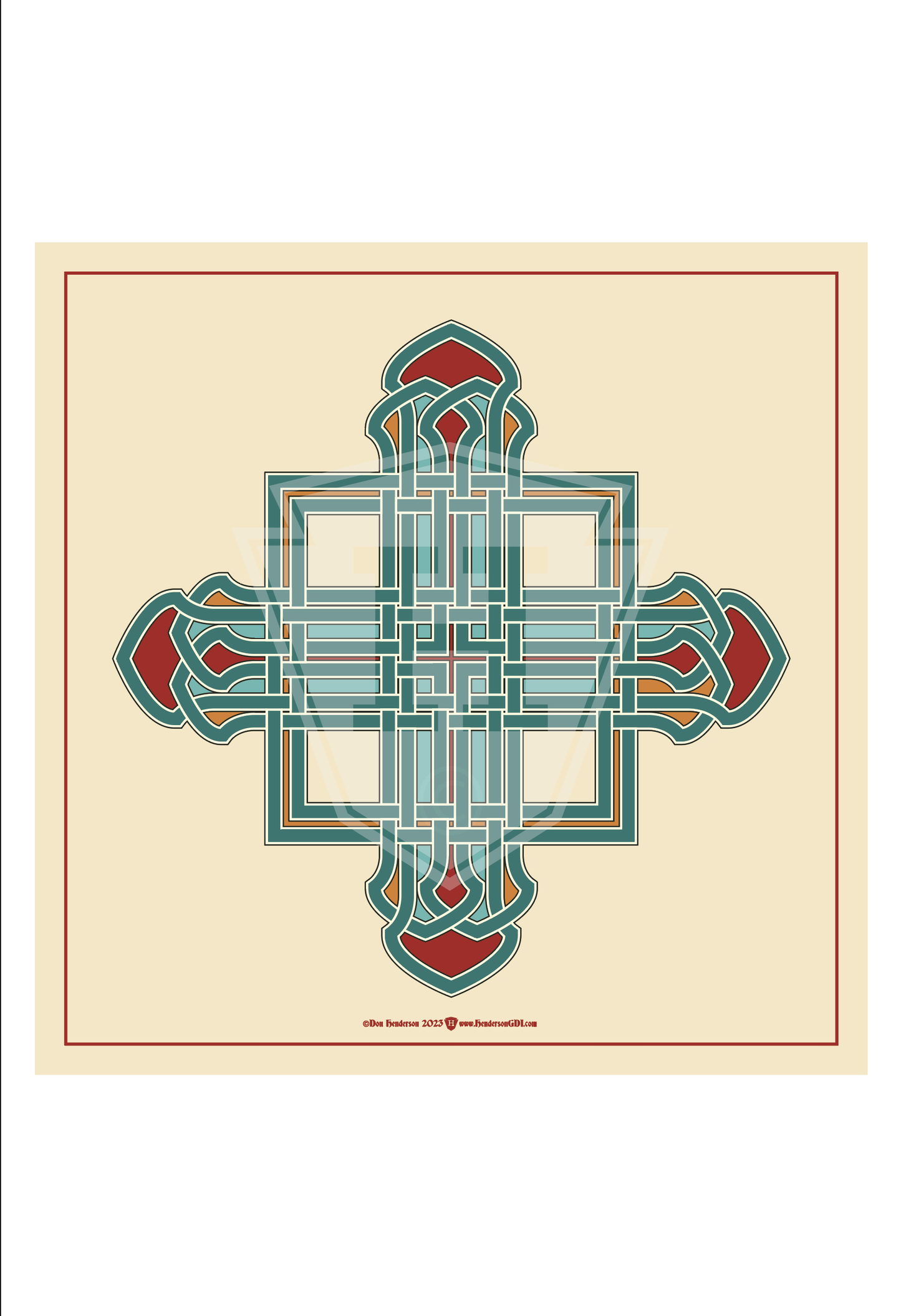 Henderson Scots Gothic Cross One - 12x12" Print