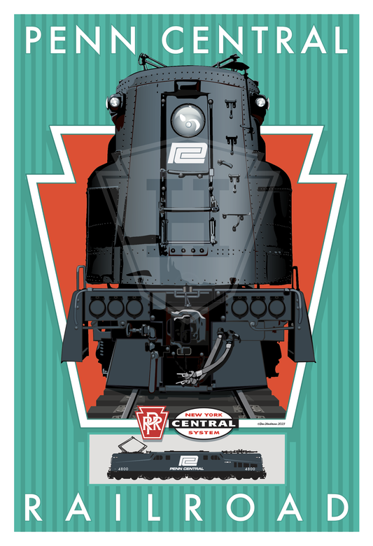 Penn Central GG1 Electric Locomotive - 12x18" Print
