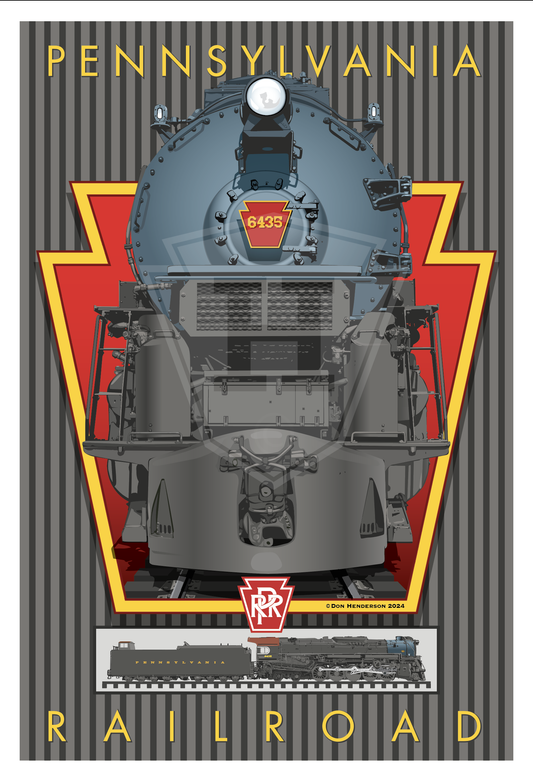 PRR J-1 Texas Type Locomotive - 12x18" Print